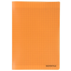 Piqûre 96 pages MAJUSCULE, format A4, seyès, couverture PP orange
