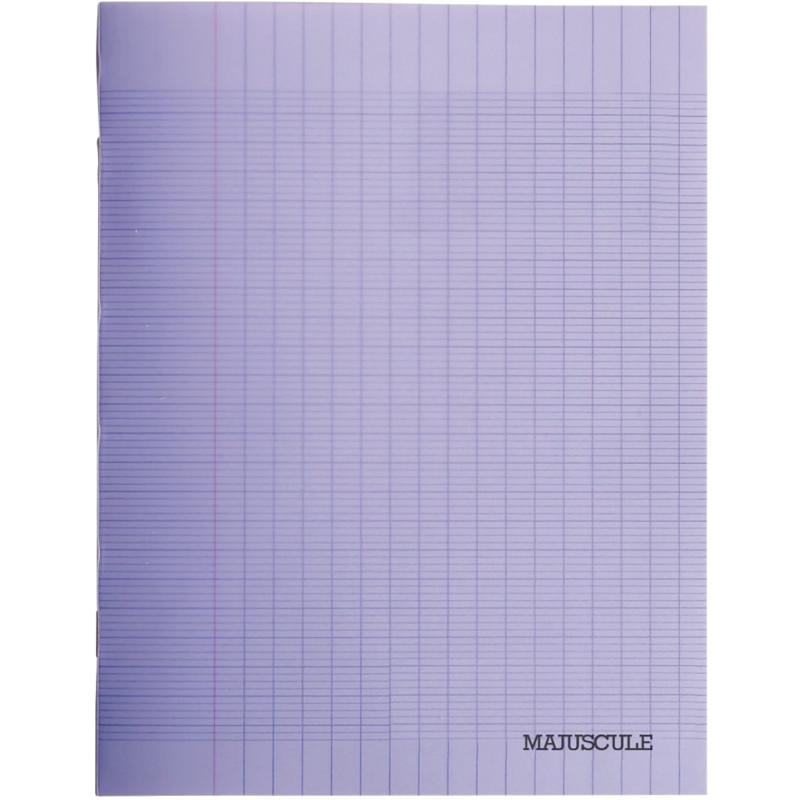 Piqûre 48 pages MAJUSCULE, format A4, seyès, couverture PP violet
