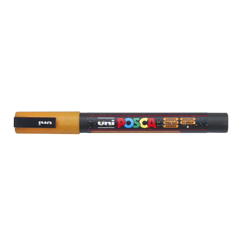 Marqueur POSCA pointe conique fine pailleté à l'unité - Jaune pailleté