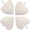 Lot de 10 coeurs en coton blanc 8 x 9 cm
