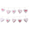 Lot de 10 coeurs en coton blanc 8 x 9 cm