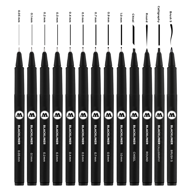 Feutre fin noir Blackliner - Mine Brush S
