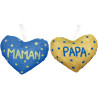 Lot de 10 coeurs en coton blanc 8 x 9 cm