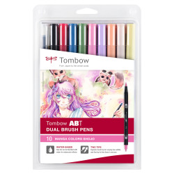 Pochette de 10 Feutres dual brush pen ABT "Manga Shojo"