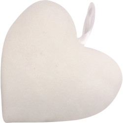 Lot de 10 coeurs en coton blanc 8 x 9 cm