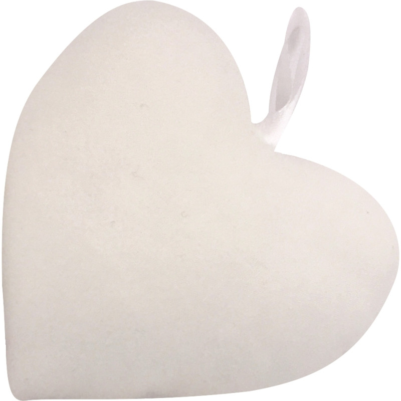 Lot de 10 coeurs en coton blanc 8 x 9 cm