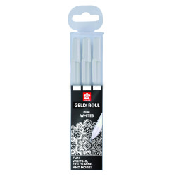 Pochettes de 3 Stylo gelly roll basic Sakura - Pochette 3 stylos blanc