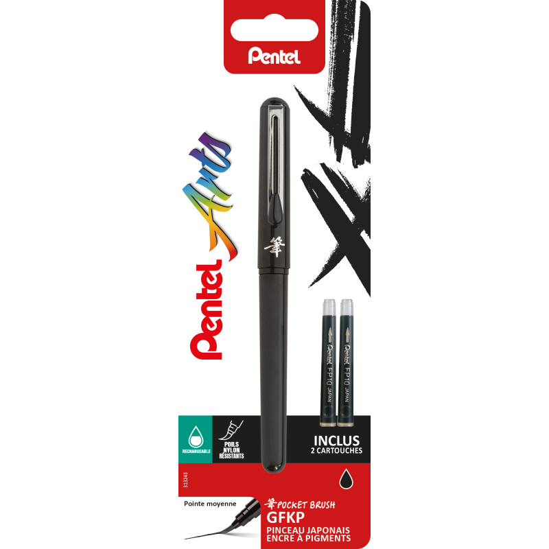 Pinceau Pocket Brush - Pinceau pocket brush et 2 cartouches