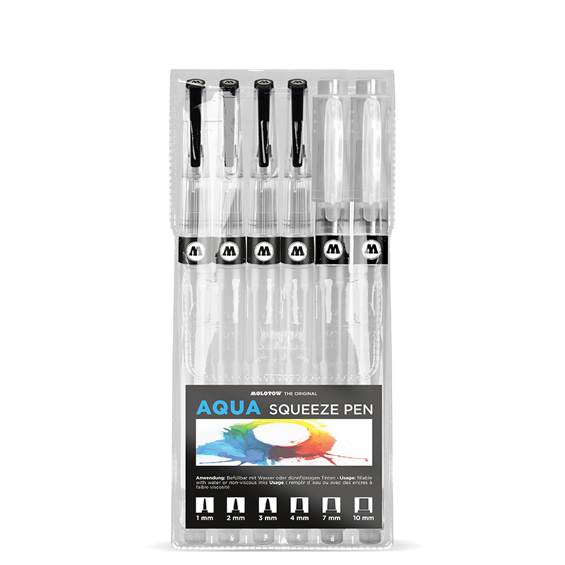 Lot de 6 pinceaux vides à réservoir AQUA Squeeze set 2