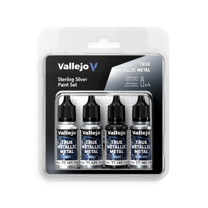 Set de peinture acrylique Argent sterling TMM 4x18ml