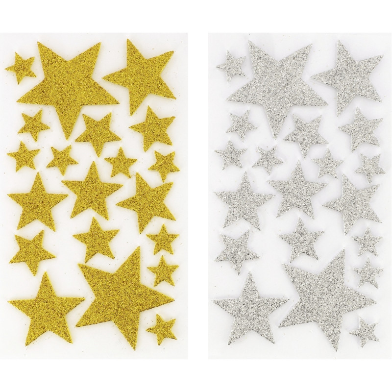 Lot de 80 décorations pailletées adhésives thème Noël
