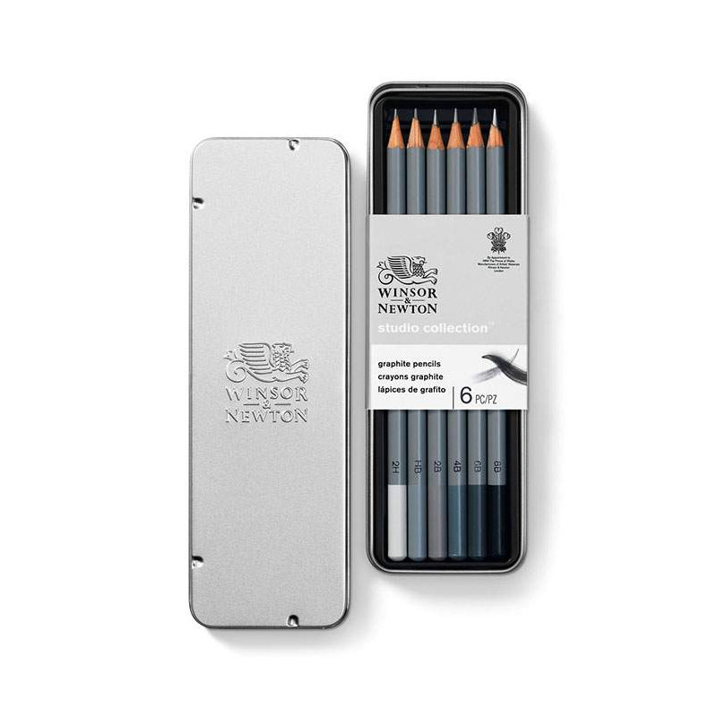 Boîte métal de 6 crayons graphite Studio collection