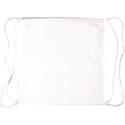 Lot de 10 sacs à dos en coton blanc avec cordon, grand modèle