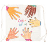 Lot de 10 sacs à dos en coton blanc avec cordon, grand modèle