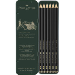 Set metal de 6 Crayons Pitt Graphite Matt