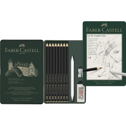 Set metal de 8 Crayons Pitt Graphite Matt + 3 accessoires