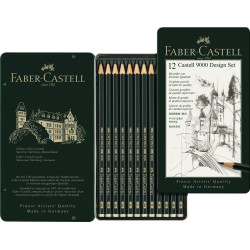 Set "design" de 12 crayons graphite Castell 9000