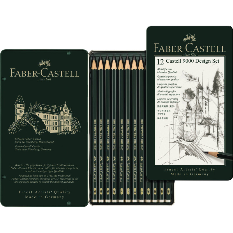 Set "design" de 12 crayons graphite Castell 9000