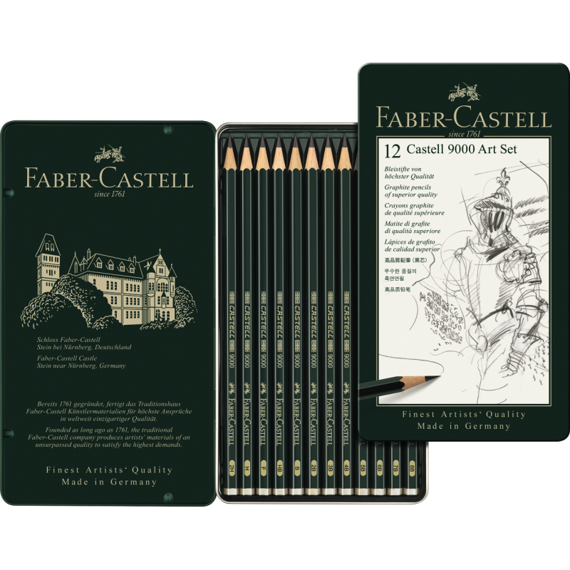 Set "art" de 12 crayons graphite Castell 9000
