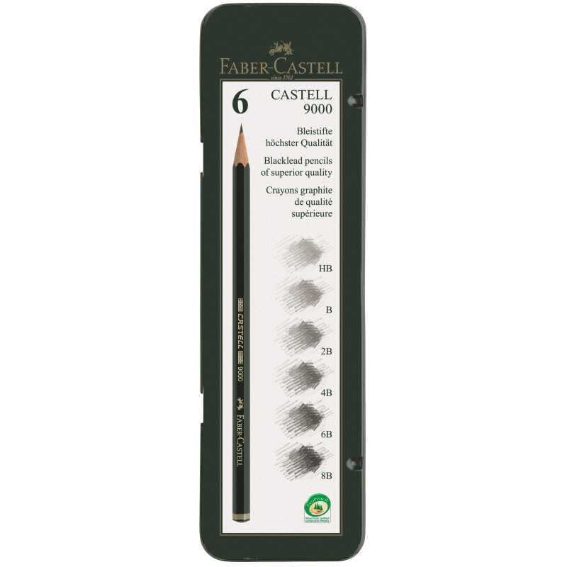 Set crayon graphite Castell 9000 x6