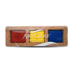 Pavé de craie aquarellable ArtGraf - Set de 3 couleurs primaires