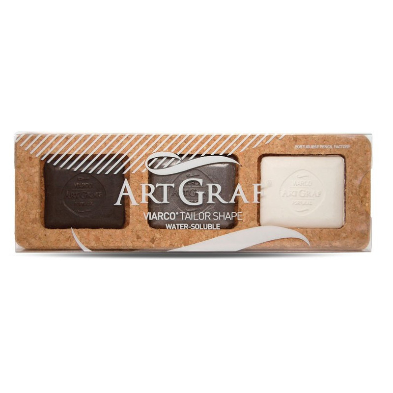 Pavé de craie aquarellable ArtGraf - Set de 3 noir/gris/blanc
