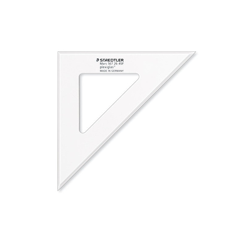 Equerre avec bords anti-taches - 45° - 26cm