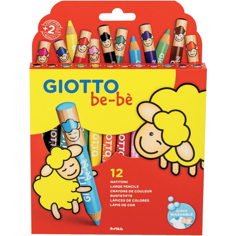 Étui de 12 crayons de couleur Maxi Bébé + 1 taille crayon
