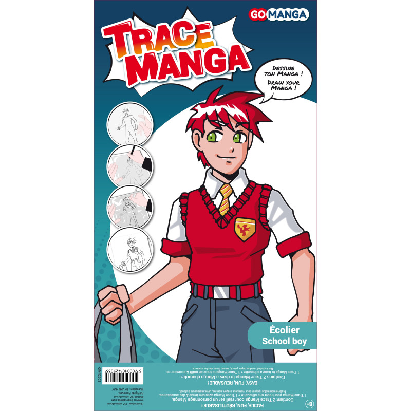 Pochoir Go Manga écolier- Go Trace