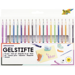 Pochette de 20 stylos gel fantaisie assortis