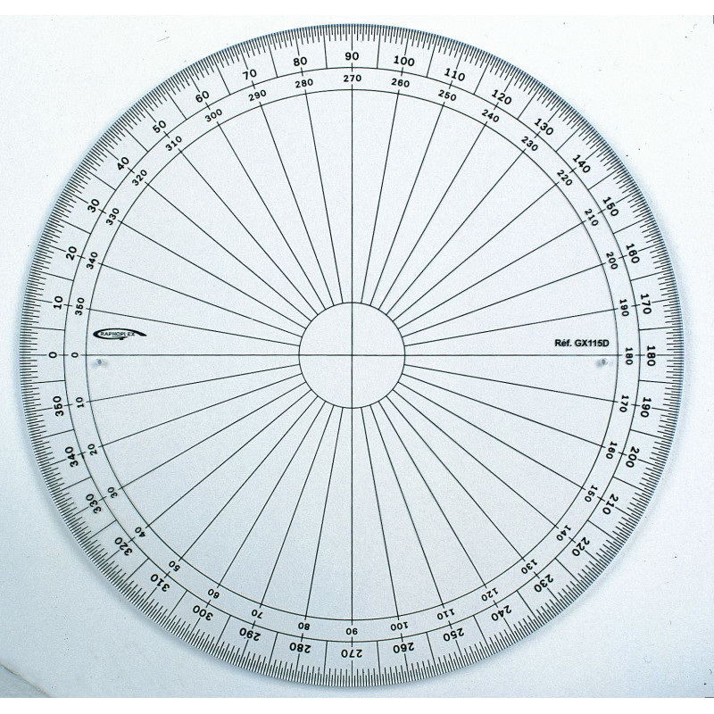Rapporteur circulaire - Grades - 15cm