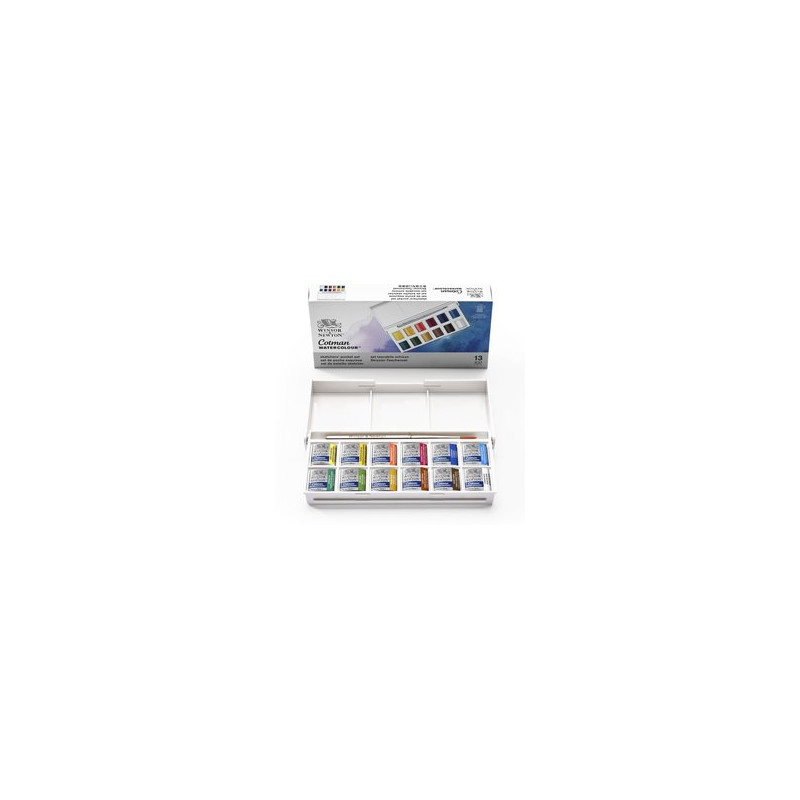 Boîte de peinture aquarelle fine 12 1/2 godet Cotman