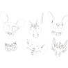 Lot de 6 masques en carton forme animaux