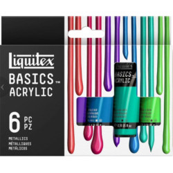 Coffret Acrylique Basics 6 x 22 ml - Couleurs métalliques