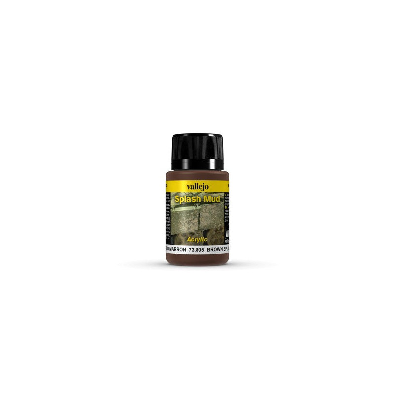 Peinture effets temps 40 ml : projections boue marron