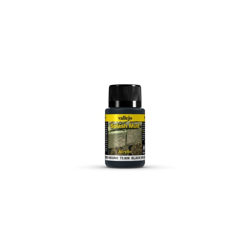 Peinture effets temps 40 ml : projections boue noire