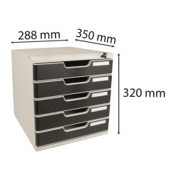 MODULO A4 5 tiroirs fermeture à clé