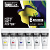 Set de 6 tubes de 22ml de peinture acrylique Liquitex Heavy Body coule