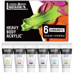 Set de 6 tubes de 22ml de peinture acrylique Liquitex Heavy Body coule