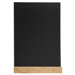 Support visuel vertical ardoise avec socle bois A4