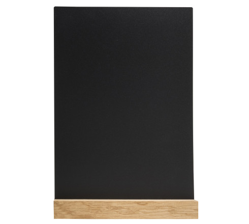 Support visuel vertical ardoise avec socle bois A4