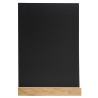 Support visuel vertical ardoise avec socle bois A4