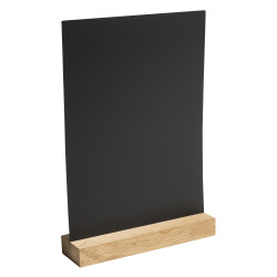 Support visuel vertical ardoise avec socle bois A4