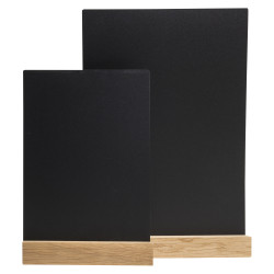 Support visuel vertical ardoise avec socle bois A4