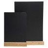 Support visuel vertical ardoise avec socle bois A4