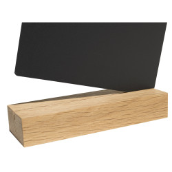 Support visuel vertical ardoise avec socle bois A4
