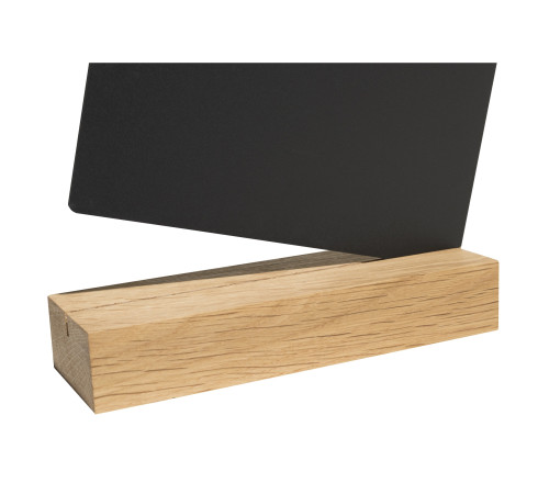 Support visuel vertical ardoise avec socle bois A4