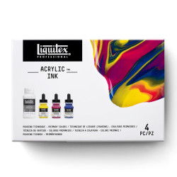 Set Liquitex INK couleurs primaires 3 x 30 ml + 1 medium de lissage 11