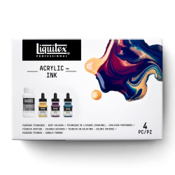 Set Liquitex INK couleurs profondes 3 x 30 ml + 1 medium de lissage 11