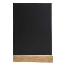 Support visuel vertical ardoise avec socle bois A5